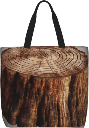Stump of Oak Tree Tote Bag for Women Hobo Handbags with Zipper Large Shoulder Bag Shopping Bags Travel Purse