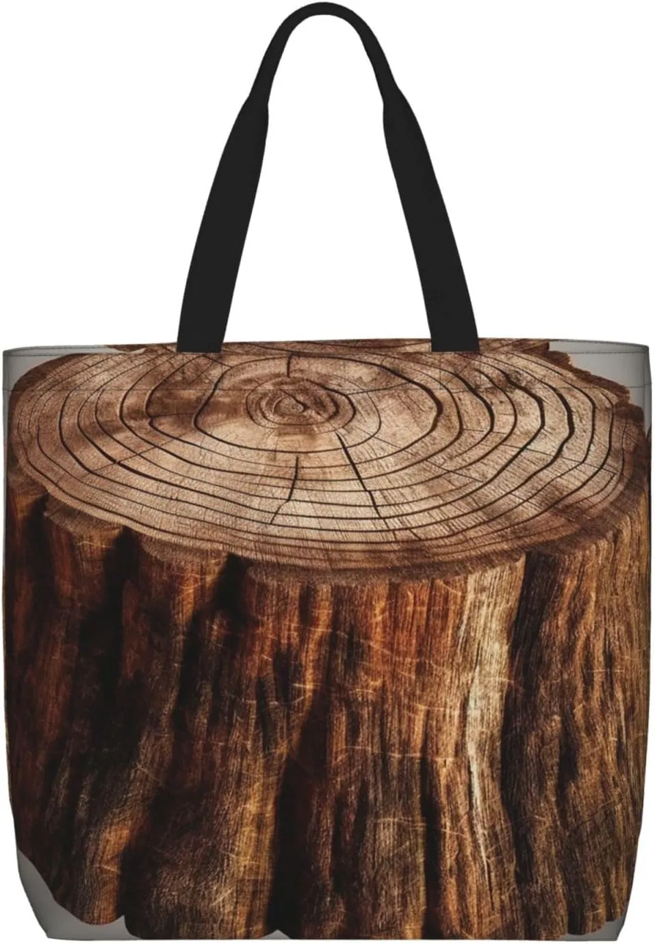 Stump of Oak Tree Tote Bag for Women Hobo Handbags with Zipper Large Shoulder Bag Shopping Bags Travel Purse