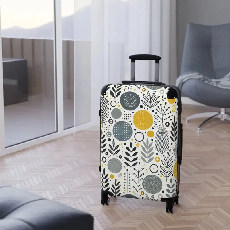 Stylish Floral Design Suitcase Modern Functionality