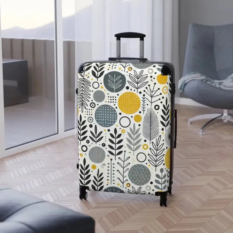 Stylish Floral Design Suitcase Modern Functionality