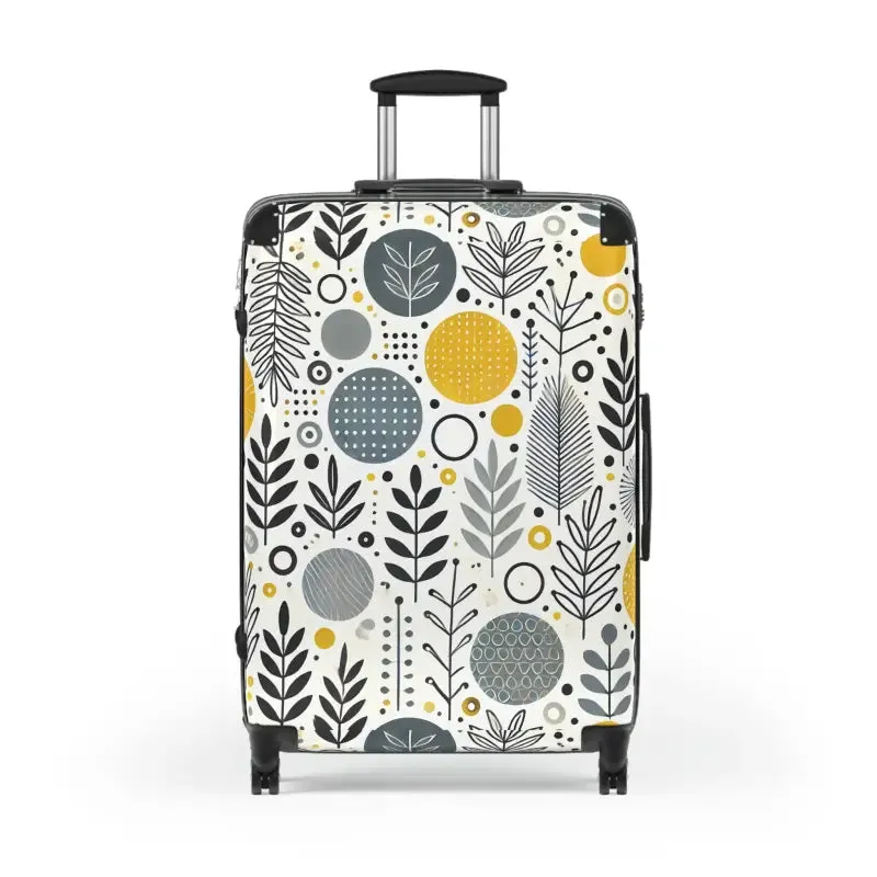 Stylish Floral Design Suitcase Modern Functionality