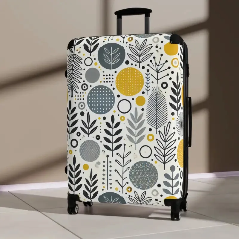 Stylish Floral Design Suitcase Modern Functionality