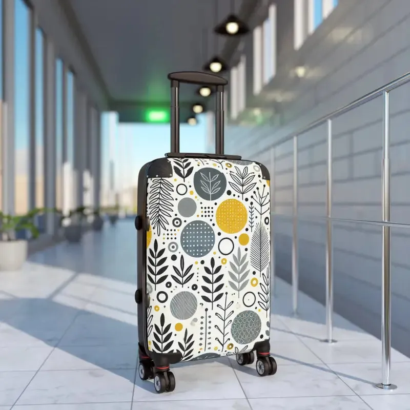Stylish Floral Design Suitcase Modern Functionality