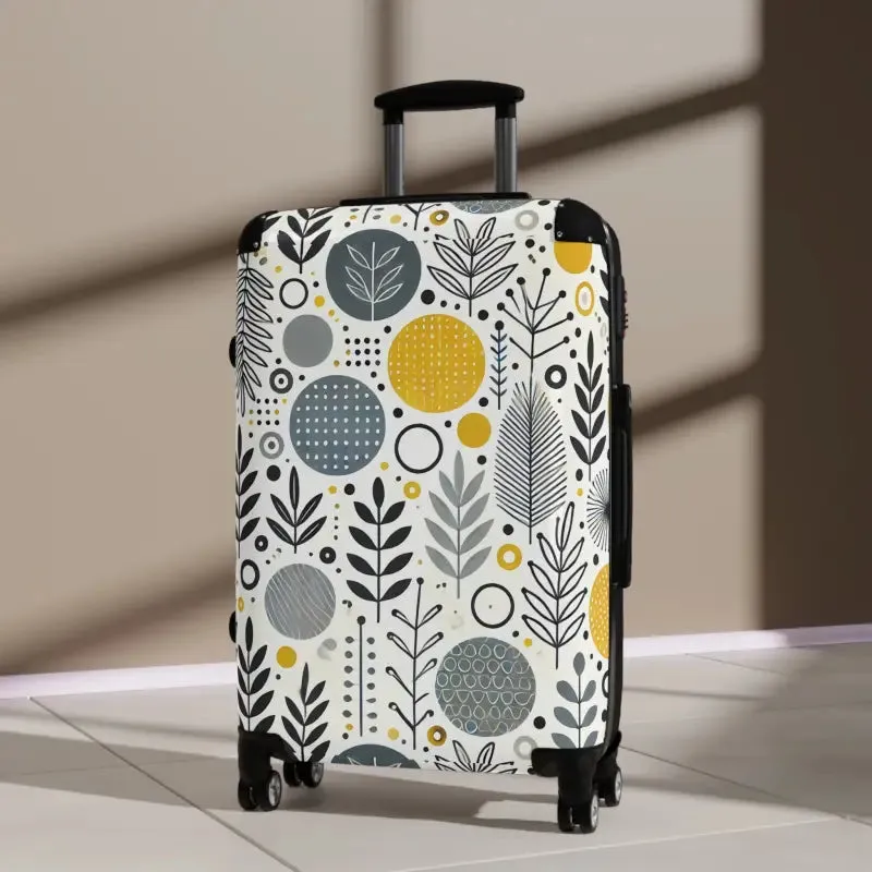 Stylish Floral Design Suitcase Modern Functionality