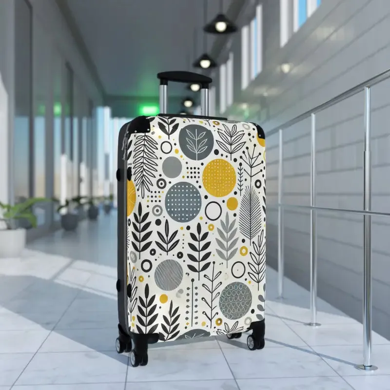 Stylish Floral Design Suitcase Modern Functionality
