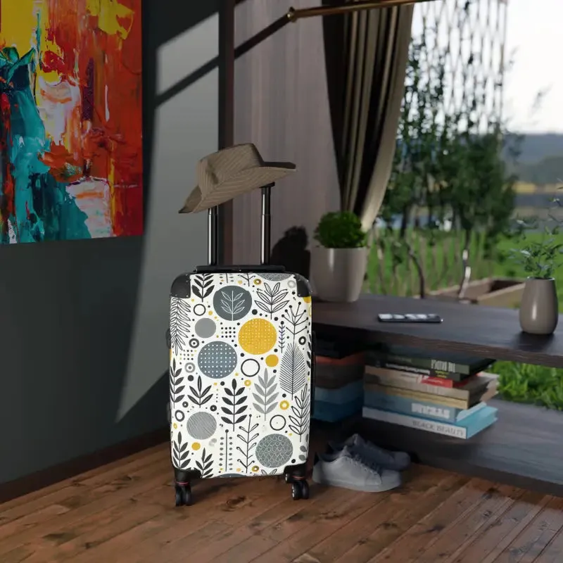 Stylish Floral Design Suitcase Modern Functionality