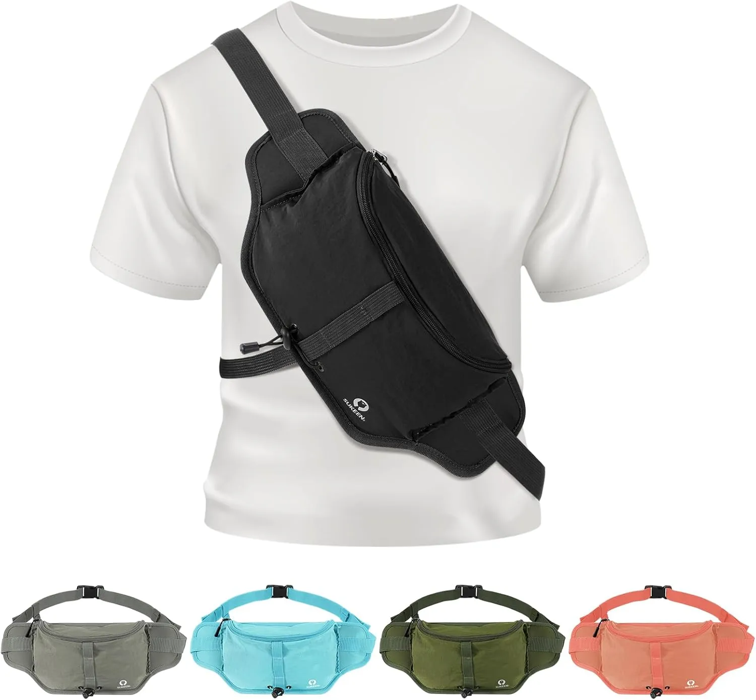 Sukeen Hiking Waist Packs Portable,Water Resistant Fanny Bag with Adjustable Strap For Outdoors Workout Traveling Cycling Dog Walking