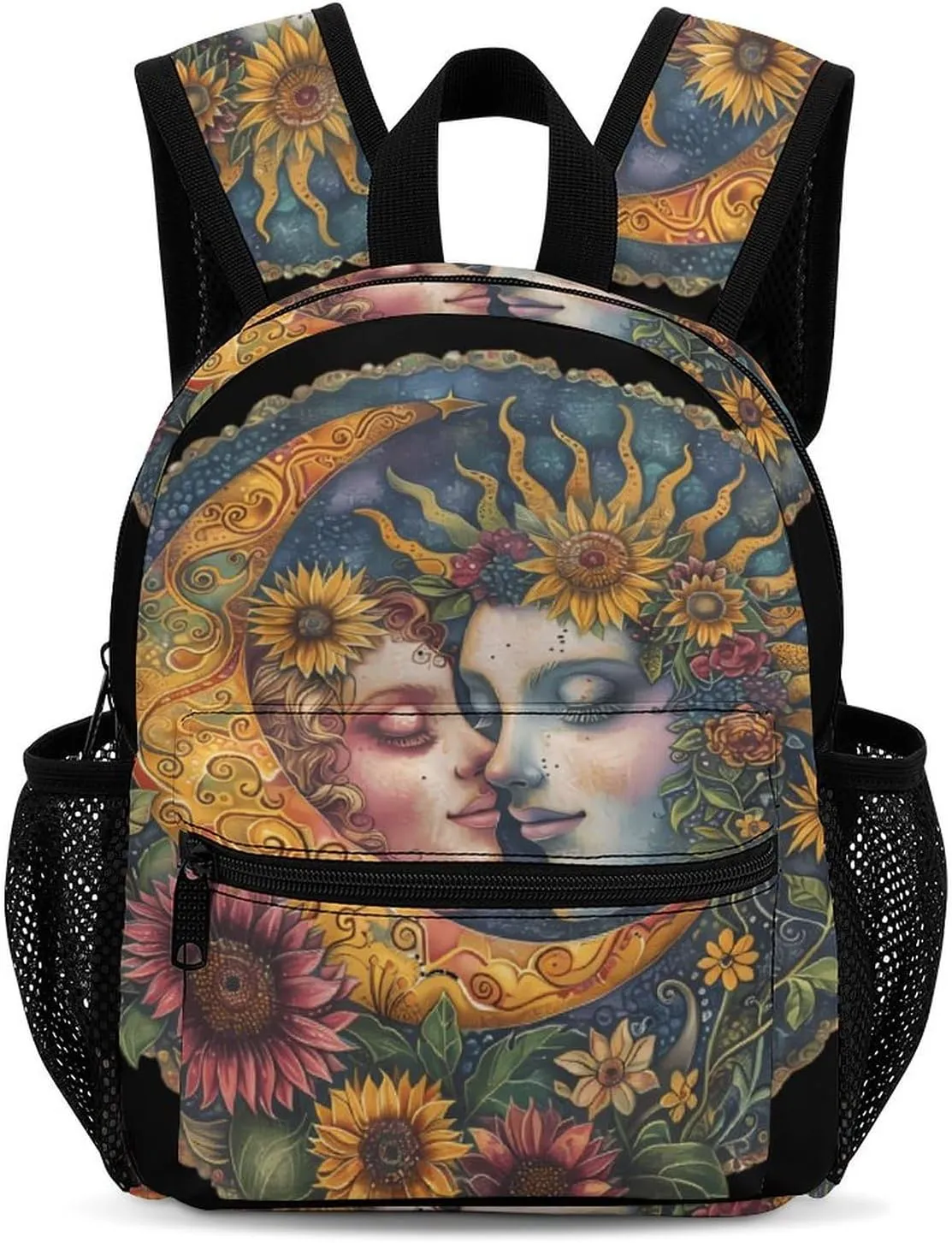 Sun Moon Backpack Cute Laptop Bag Mini Shoulder Bags Travel Casual Daypacks 13 Inch
