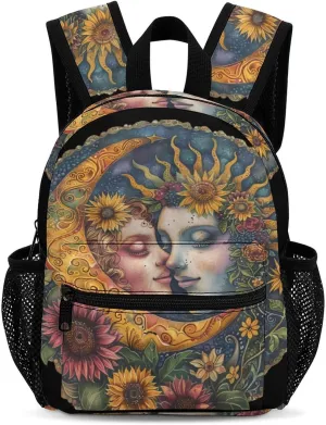 Sun Moon Backpack Cute Laptop Bag Mini Shoulder Bags Travel Casual Daypacks 13 Inch