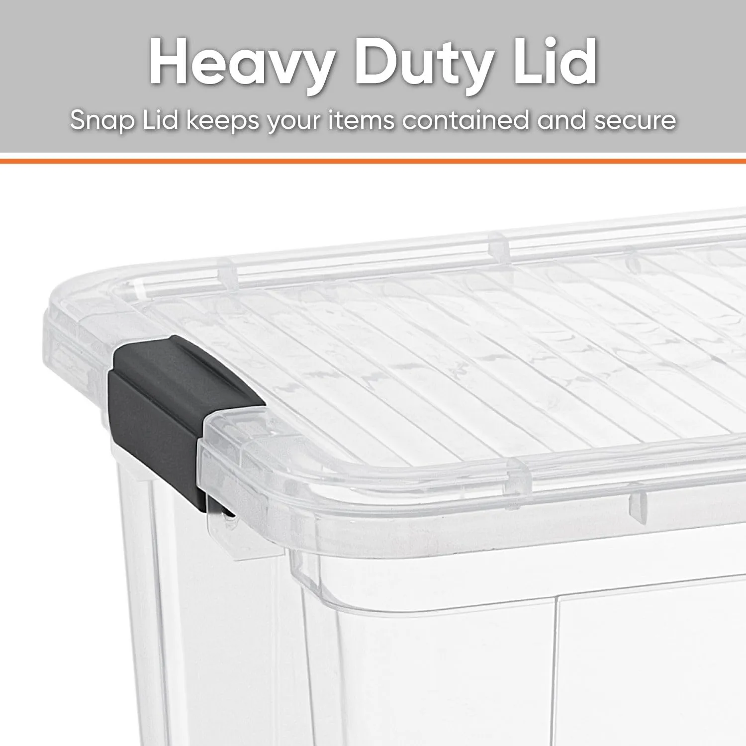 Superio Clear Plastic Storage Bin with Lid, 6.6 Qt, Non-Toxic, BPA Free, Odor Free, Organizer Storage Box, Stackable Plastic Tote for Home, Garage, School, and Office