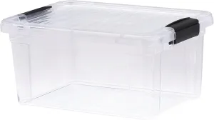 Superio Clear Plastic Storage Bin with Lid, 6.6 Qt, Non-Toxic, BPA Free, Odor Free, Organizer Storage Box, Stackable Plastic Tote for Home, Garage, School, and Office