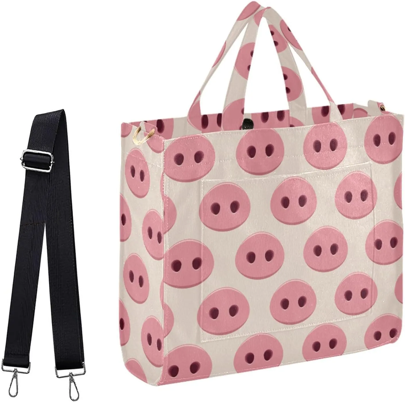 Sweet Pink Pig Nose Funny Crossbody Tote Bag Handbag for Work Travel Gym Shopping