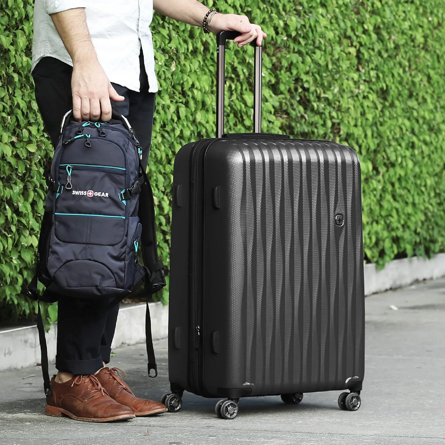 SwissGear 7272 Energie Expandable Hardside Luggage with Spinner Wheels and TSA Lock, Gold, Checked-Large 27-Inch