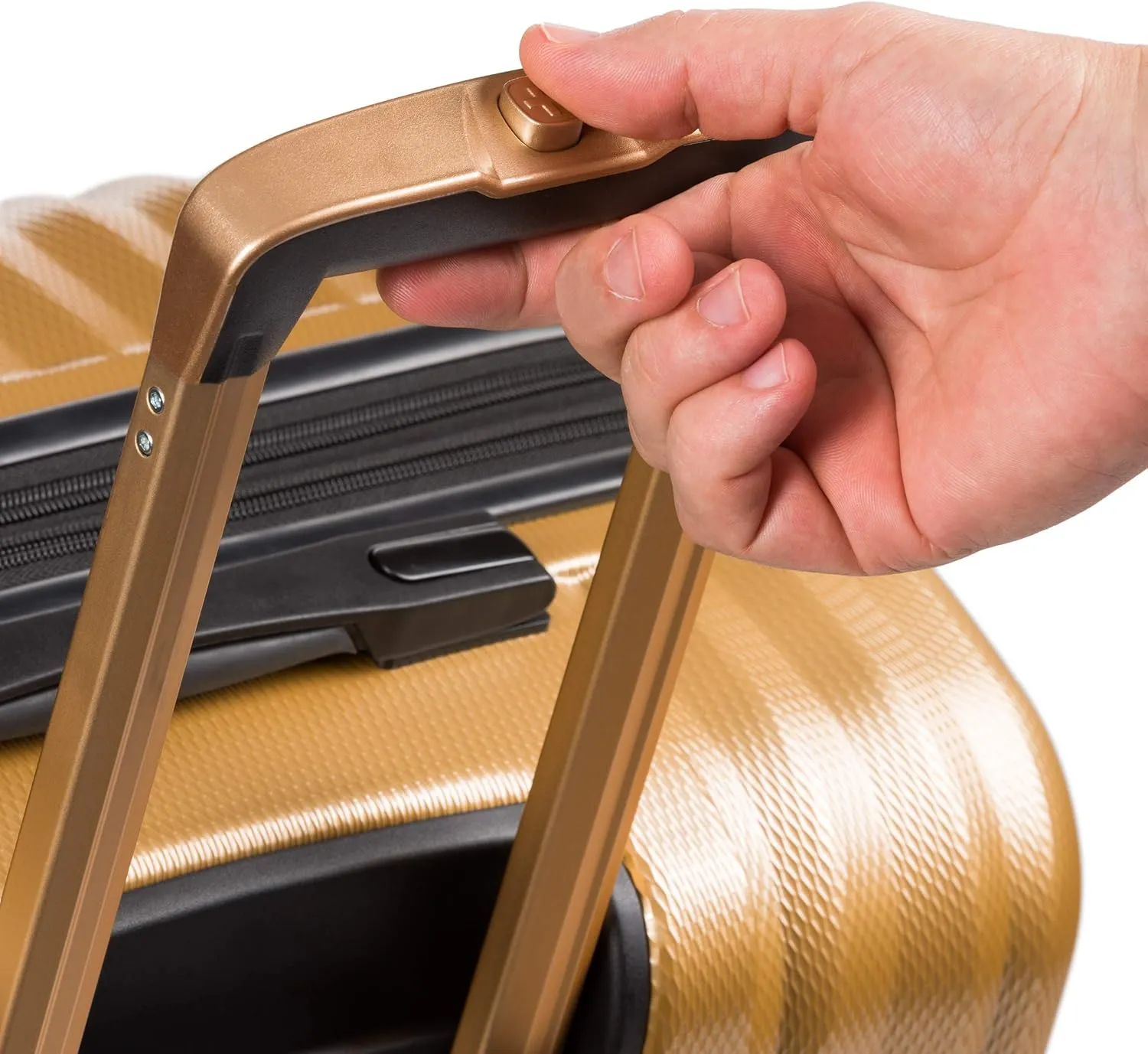 SwissGear 7272 Energie Expandable Hardside Luggage with Spinner Wheels and TSA Lock, Gold, Checked-Large 27-Inch