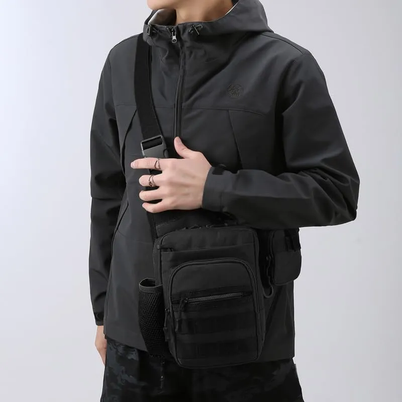 Tactical Backpack Multifunctional Outdoor Large Capacity Sling Shoulder Crossbody Bag for Every Day Carry (Black)