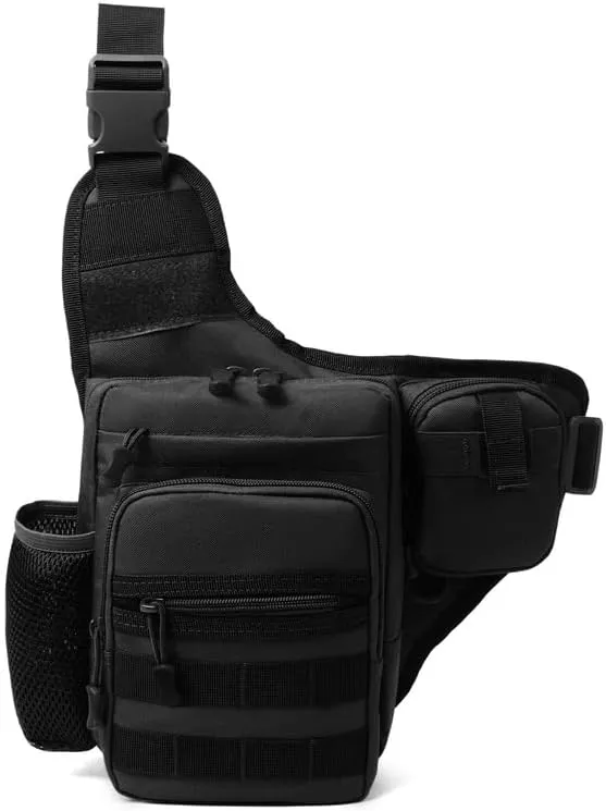 Tactical Backpack Multifunctional Outdoor Large Capacity Sling Shoulder Crossbody Bag for Every Day Carry (Black)
