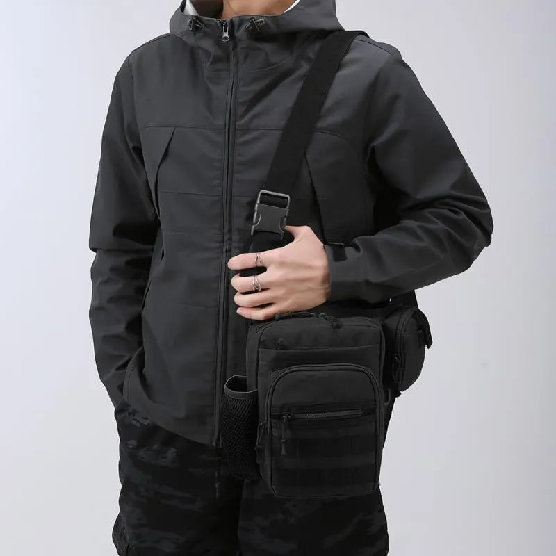 Tactical Backpack Multifunctional Outdoor Large Capacity Sling Shoulder Crossbody Bag for Every Day Carry (Black)