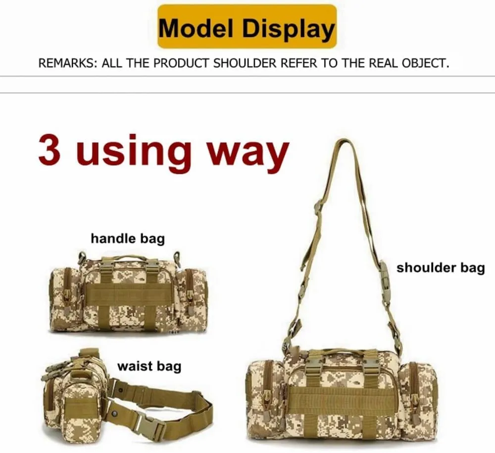 Tactical Fanny Pack Military Assault Waist Bag Hip Belt MOLLE Sling Army Shoulder Bag Camera Handlebar Range Bags (ACU)