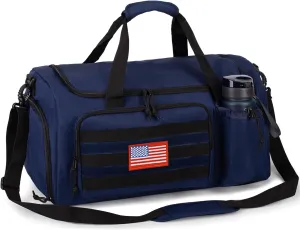 Tactical Gym Bag For Men, 40L Large Capacity Duffle Bags With Shoes Compartment, Sports Bag With Wet Compartment, Multi-Functional Weekend Bags Suitable For Travel, Camping,Hiking