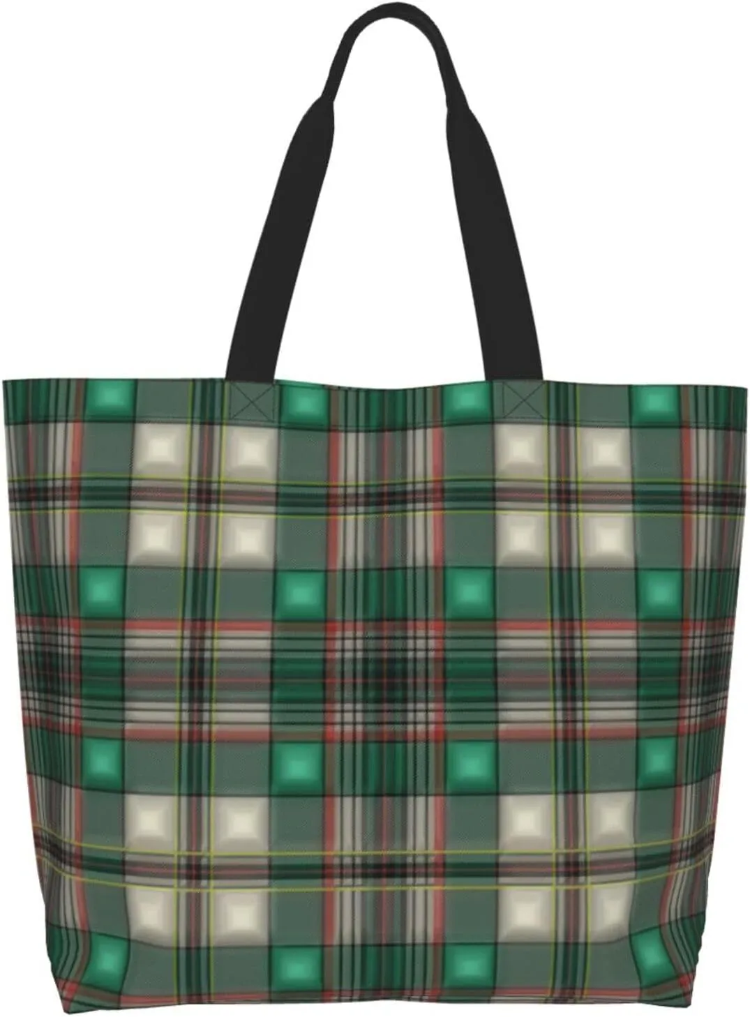 Tartan Tote Bag For Women Weekender Travel Bag Reusable Grocery Bags Large Totes Handbags