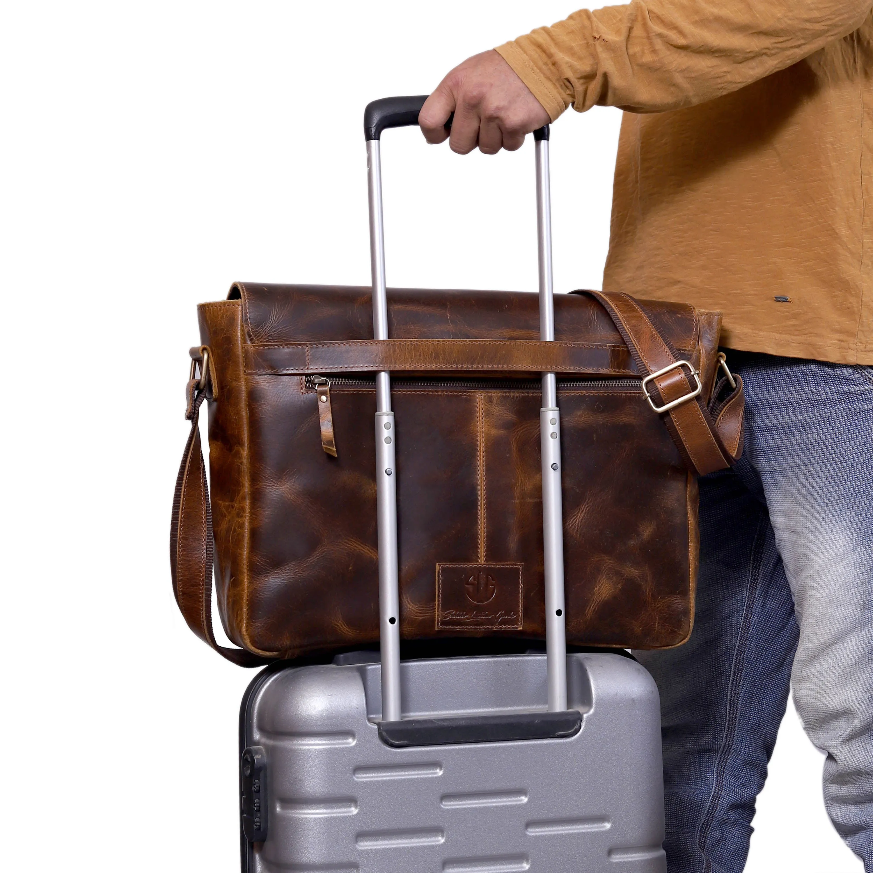 The Saturn Buffalo Leather Briefcase