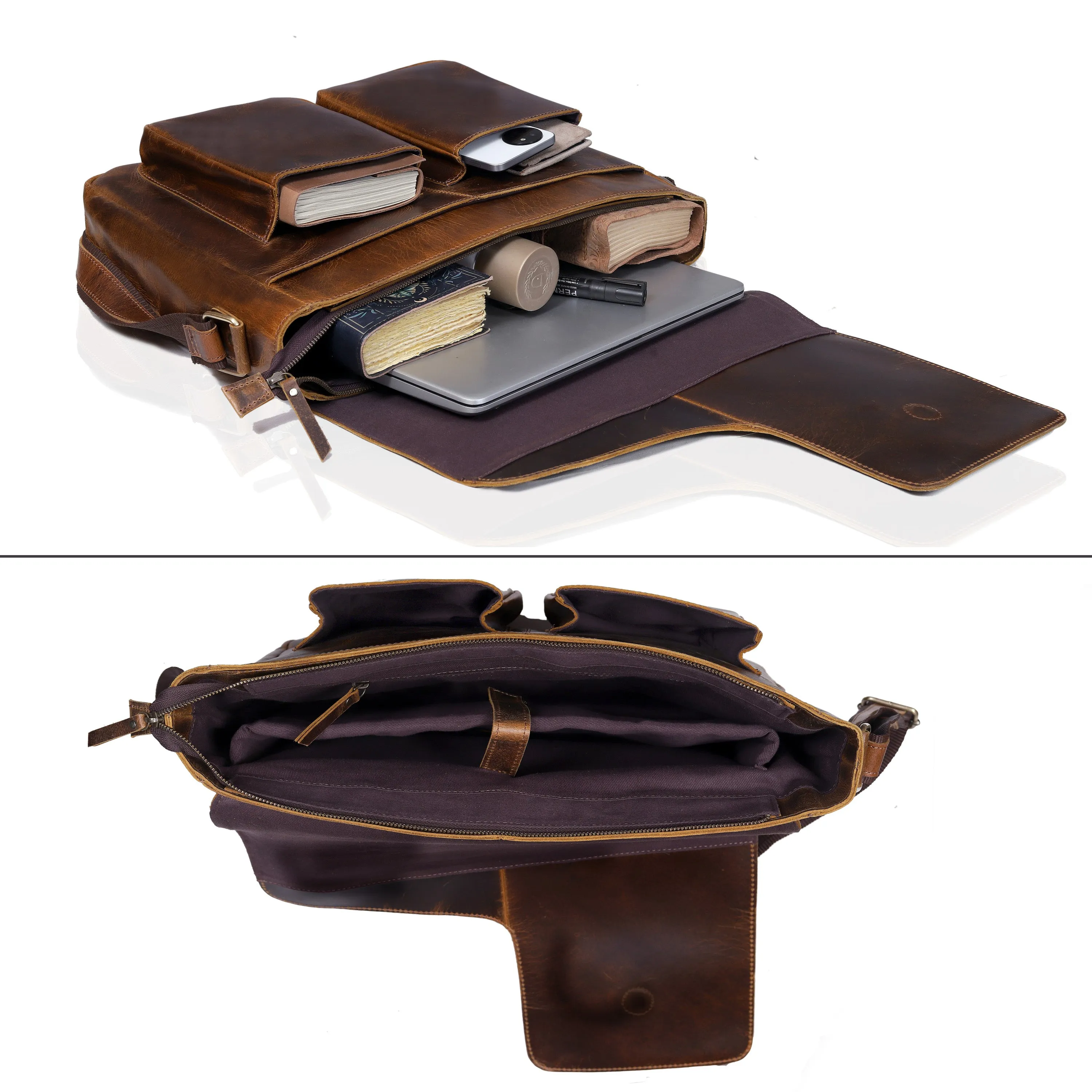 The Saturn Buffalo Leather Briefcase
