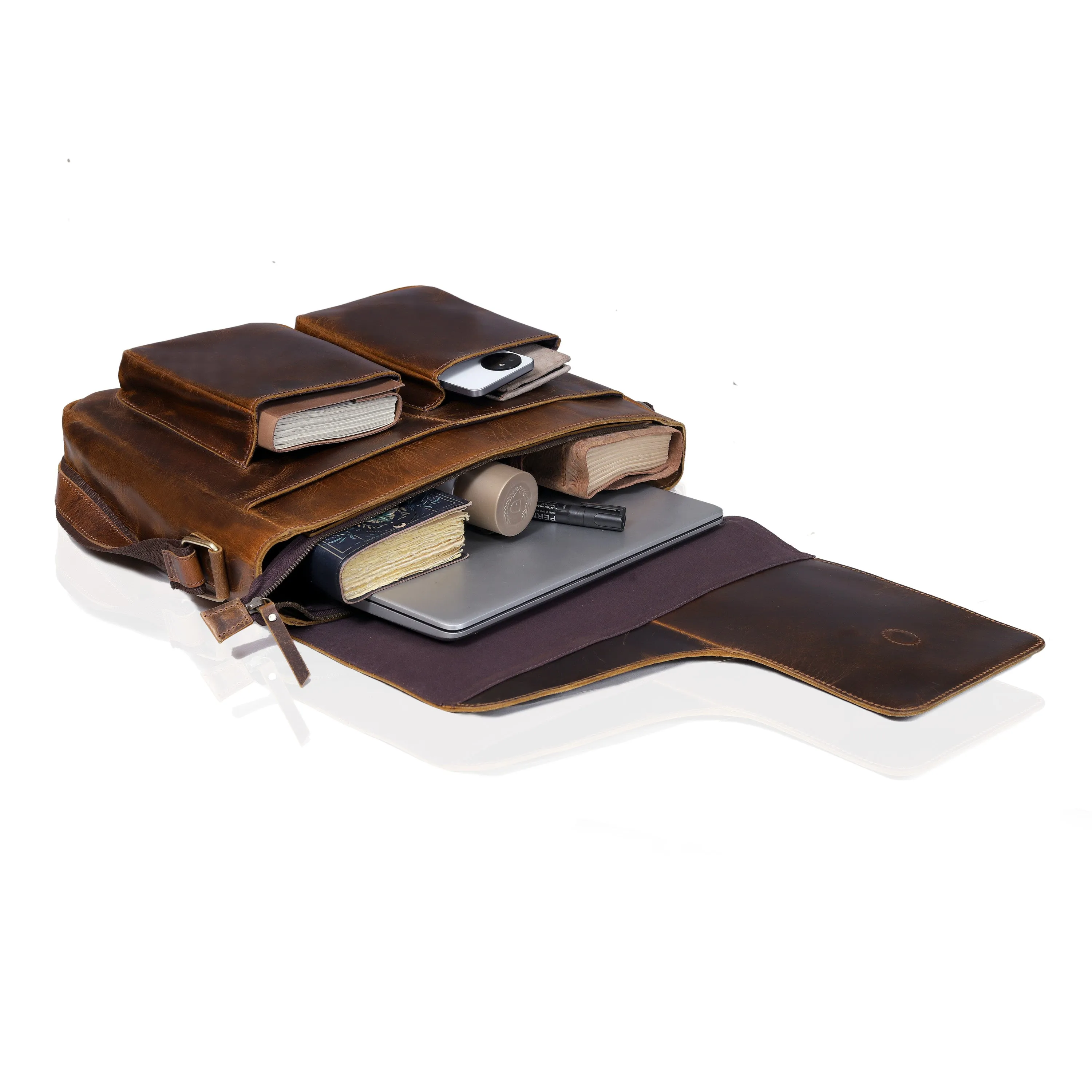 The Saturn Buffalo Leather Briefcase