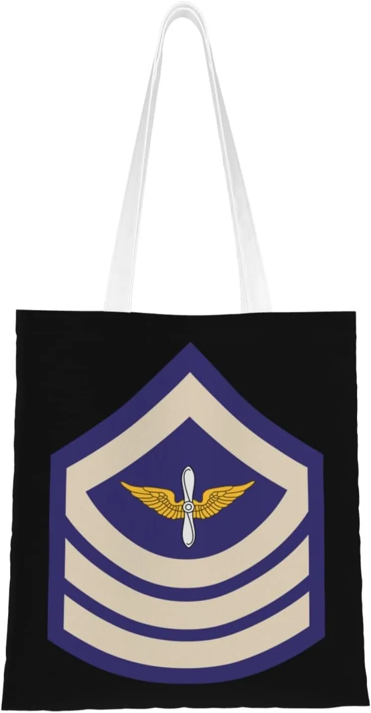 The United States Army Has Unauthorized Badges for the 4Th Rank of Aviation Specialist Tote Bag for Women Canvas Shopping Bags Reusable Beach Bag Grocery Bags Tote Shoulder Bag Gift Bags