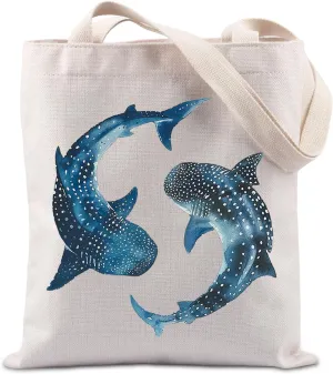 TIIMG Shark Lovers Gift Ocean Animal Shark Gift Ocean Protection Navigation Gift Hawaii Beache Shark Tote Bag