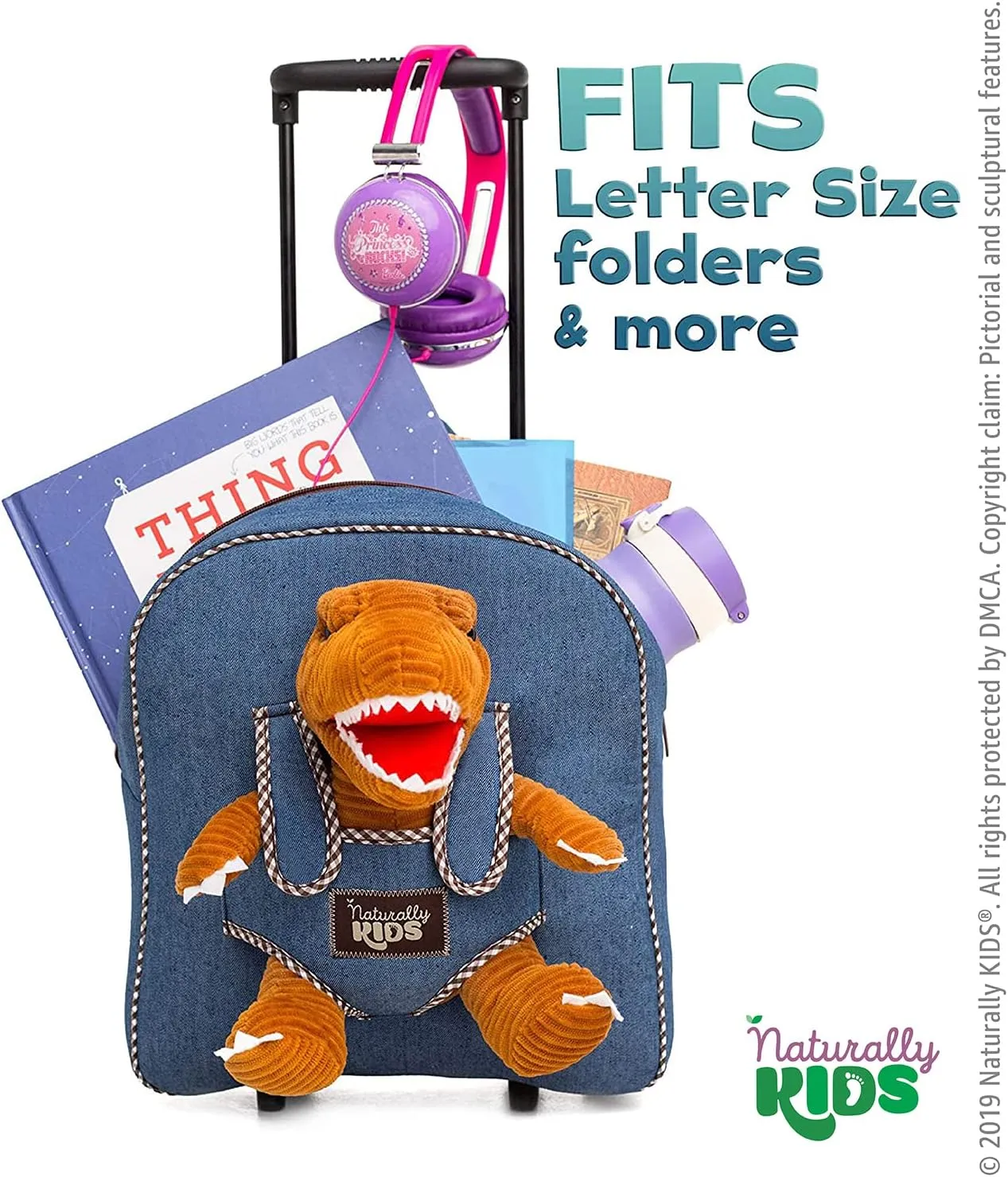Toddler Luggage for Boys w Dinosaur Toys, Kids Rolling Backpack for Boys, Toddler Suitcase, Gifts for 3 4 5 6 Year Old