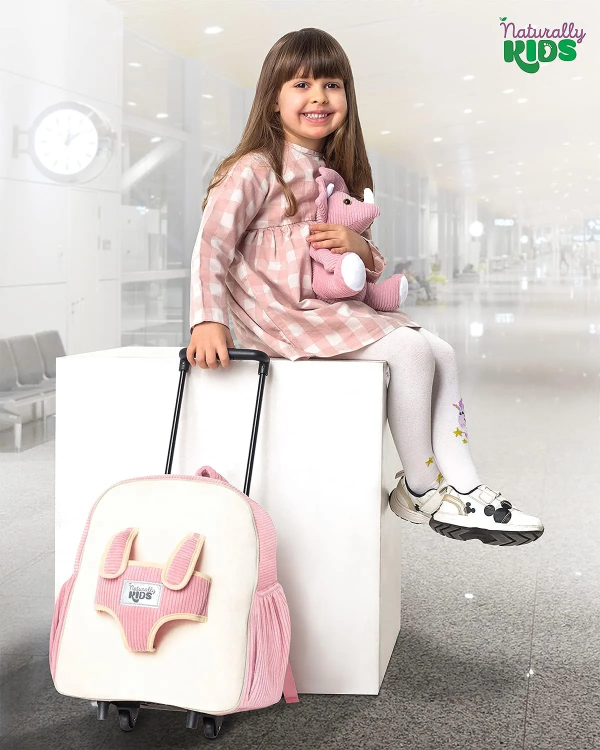 Toddler Luggage for Girls w Dinosaur Toys, Kids Rolling Backpack Girls, Toddler Suitcase, Gifts for 3 4 5 6 Year Old