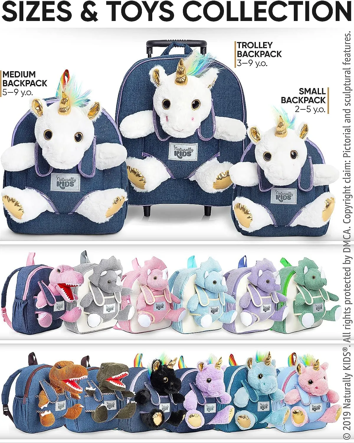 Toddler Luggage for Girls w Unicorn Toys, Kids Rolling Backpack for Girls, Toddler Suitcase, Gifts for 3 4 5 6 Year Old