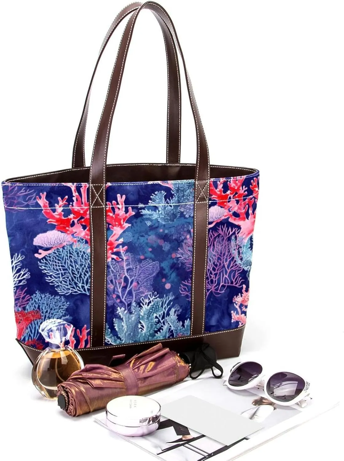 Tote Bag for Women, Large Tote Bags for Women, Women's Tote Handbags, Marine Animal Shark Swarm, Totes for Women