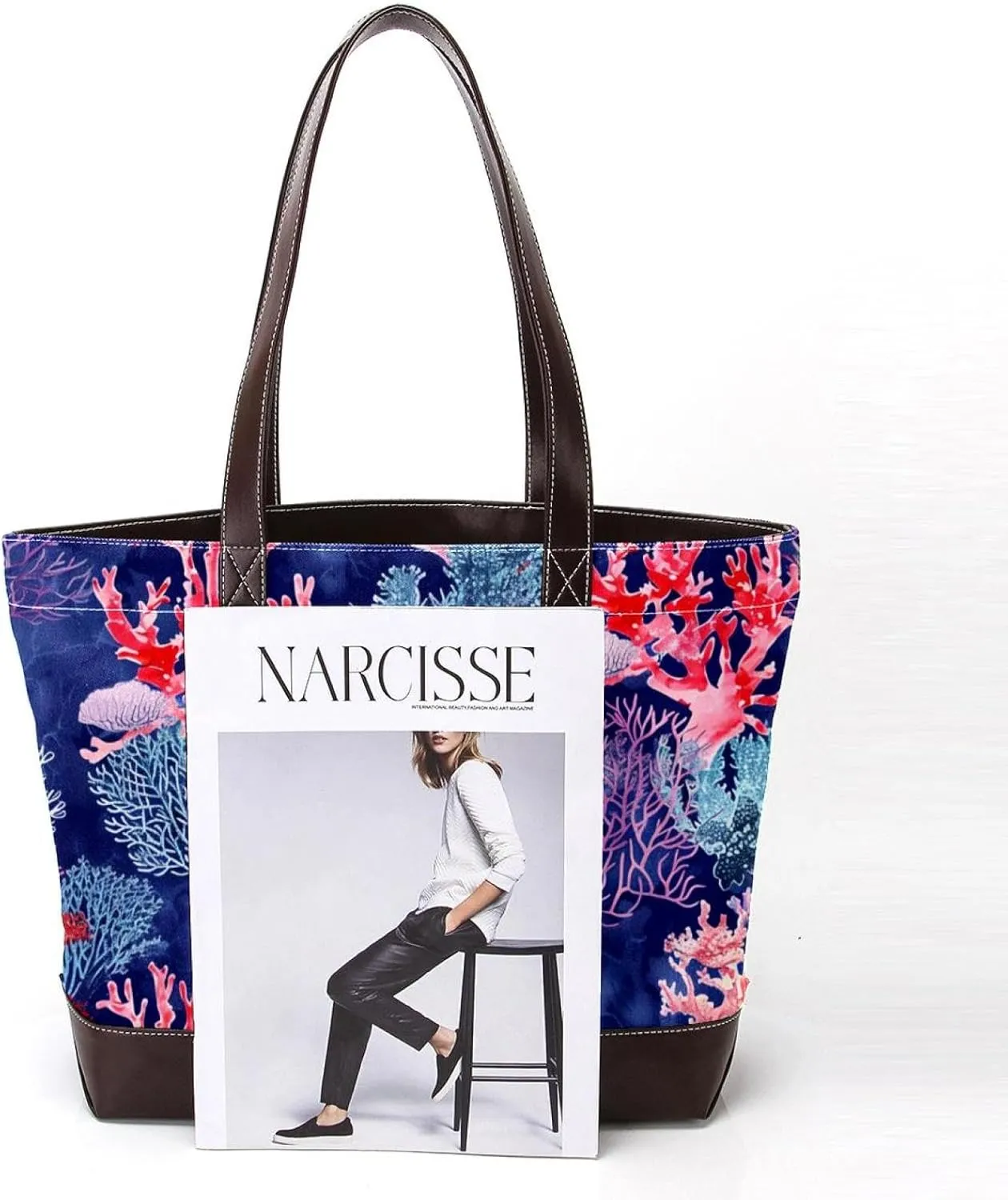Tote Bag for Women, Large Tote Bags for Women, Women's Tote Handbags, Marine Animal Shark Swarm, Totes for Women