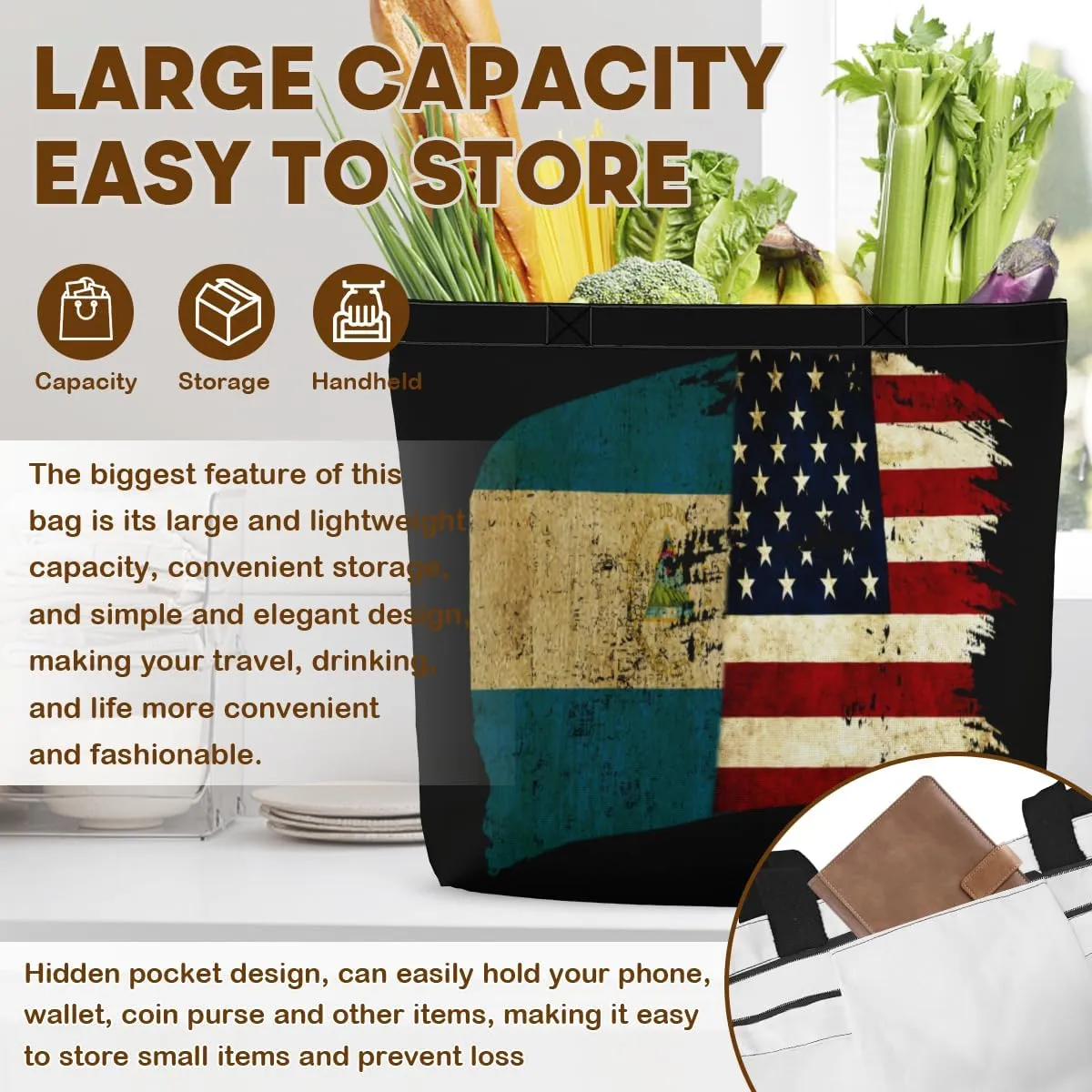 Tote Bag for Women Men Large Reusable Beach Shoulder Bags With Zipper for Gym Shopping Travel Gifts Yoga