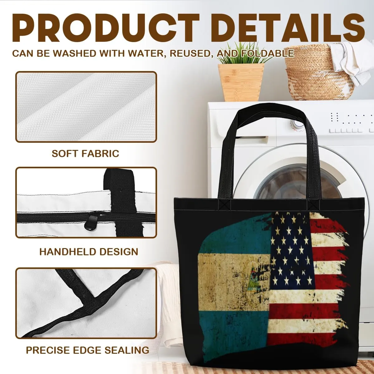 Tote Bag for Women Men Large Reusable Beach Shoulder Bags With Zipper for Gym Shopping Travel Gifts Yoga