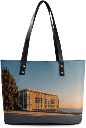 Tote Bag for Women with Zipper Shopping Bags Coastal Harmony Institute Shopping Handbag Grocery Bags Beach Bag