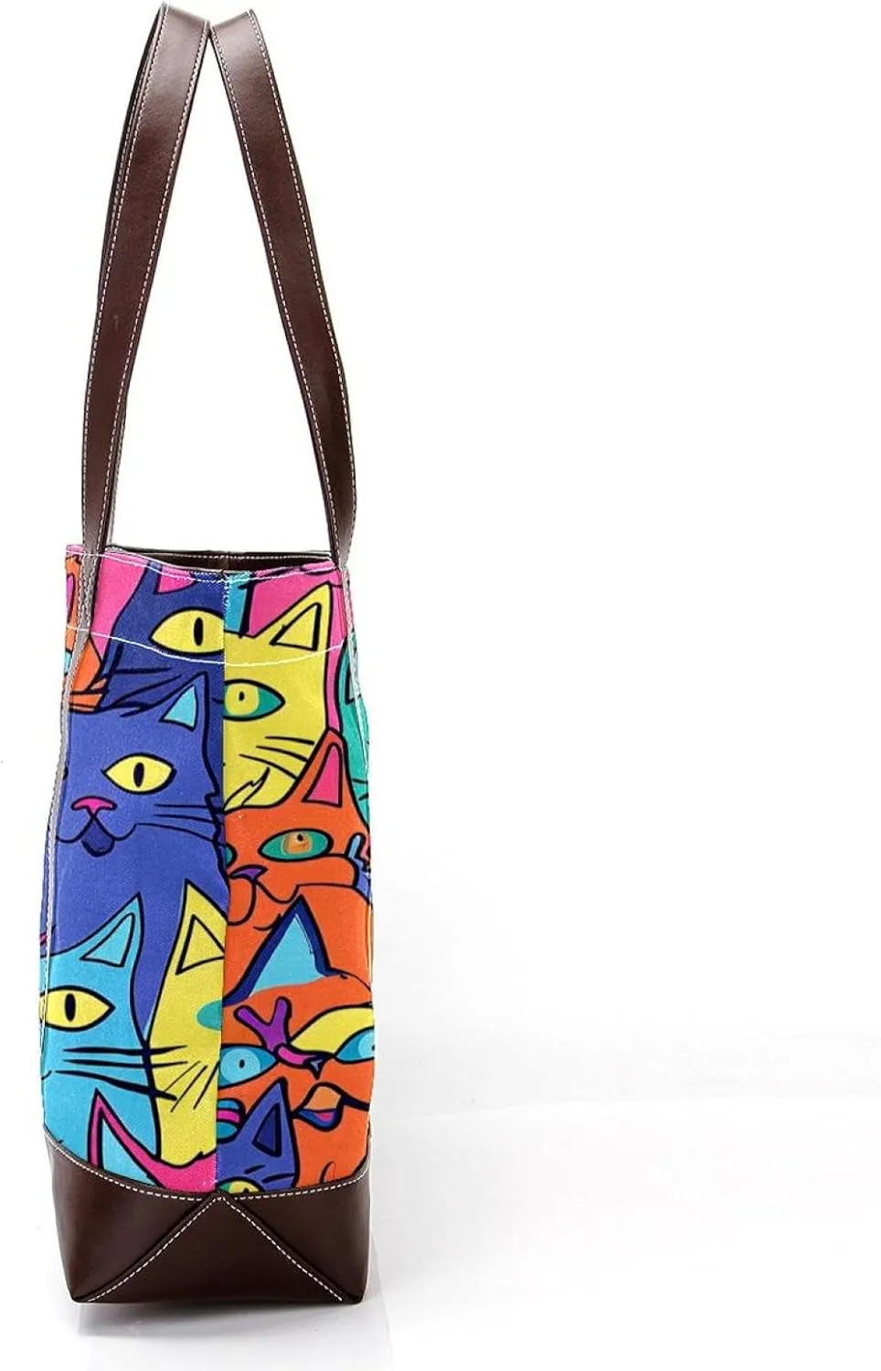 Tote Bags, Large Tote Bags for Women, Tote Bag with Zipper, March Is Coming Cartoon Cats Lovely, Totes for Women
