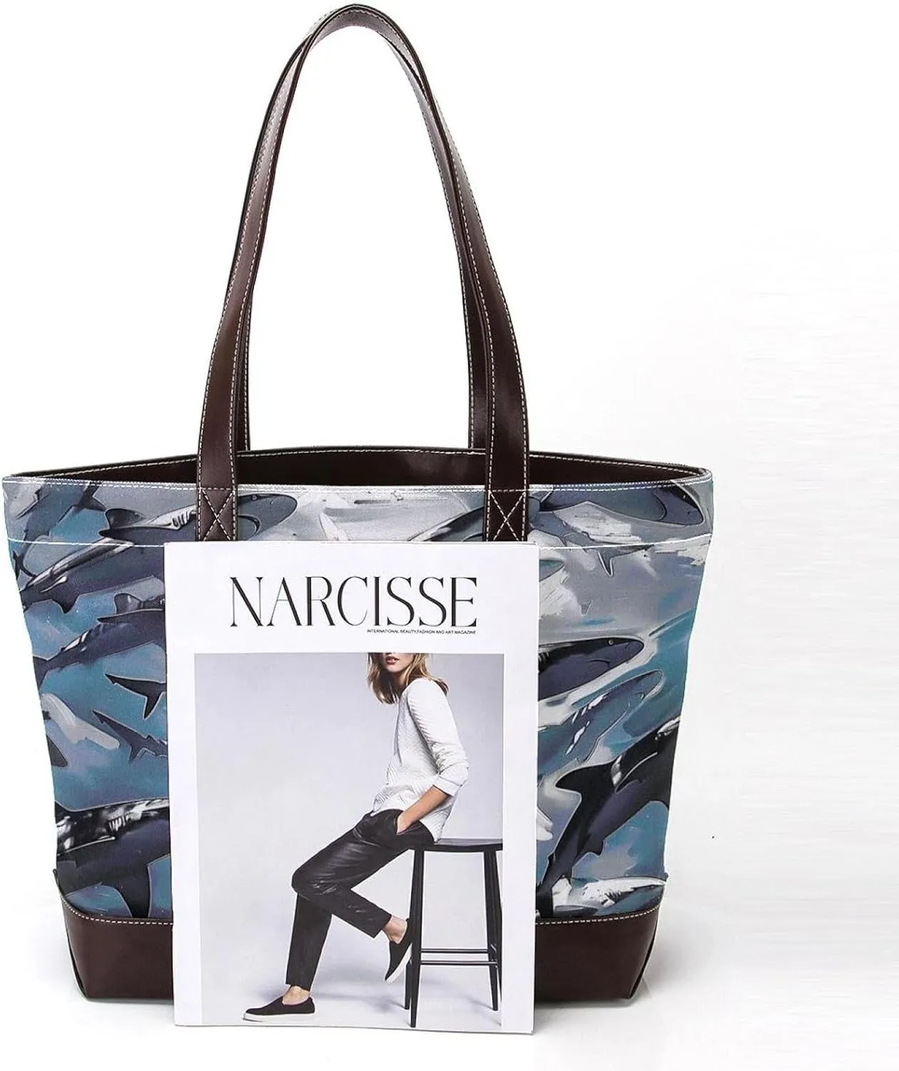 Tote Bags, Large Tote Bags for Women, Tote Bag with Zipper, March Is Coming Cartoon Cats Lovely, Totes for Women