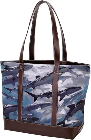 Tote Bags, Large Tote Bags for Women, Tote Bag with Zipper, March Is Coming Cartoon Cats Lovely, Totes for Women