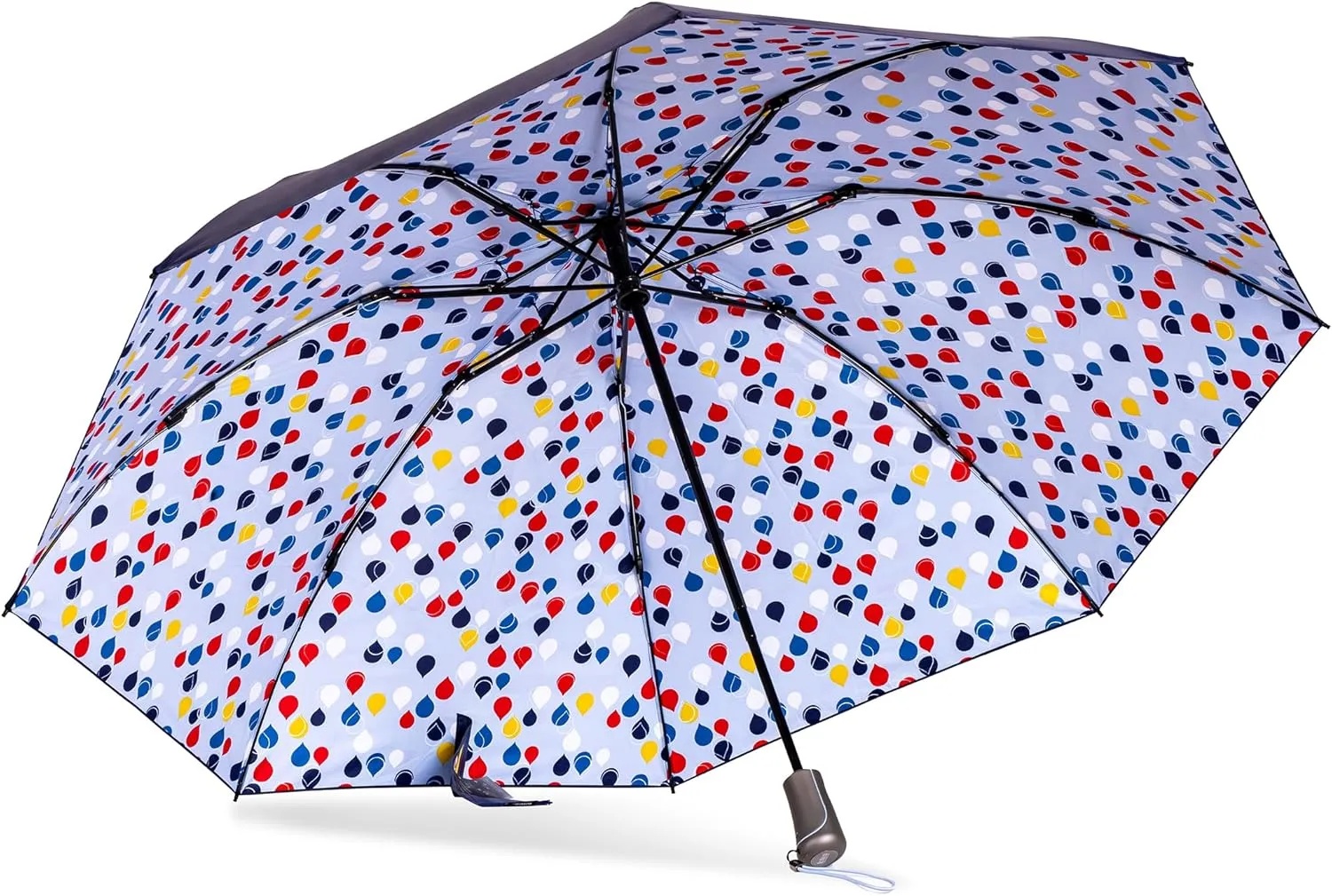 totes Reverse Close Folding Inbrella with Auto Open Close and Compact, Windproof Design, Black