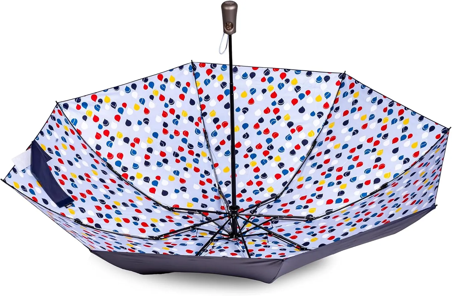 totes Reverse Close Folding Inbrella with Auto Open Close and Compact, Windproof Design, Black