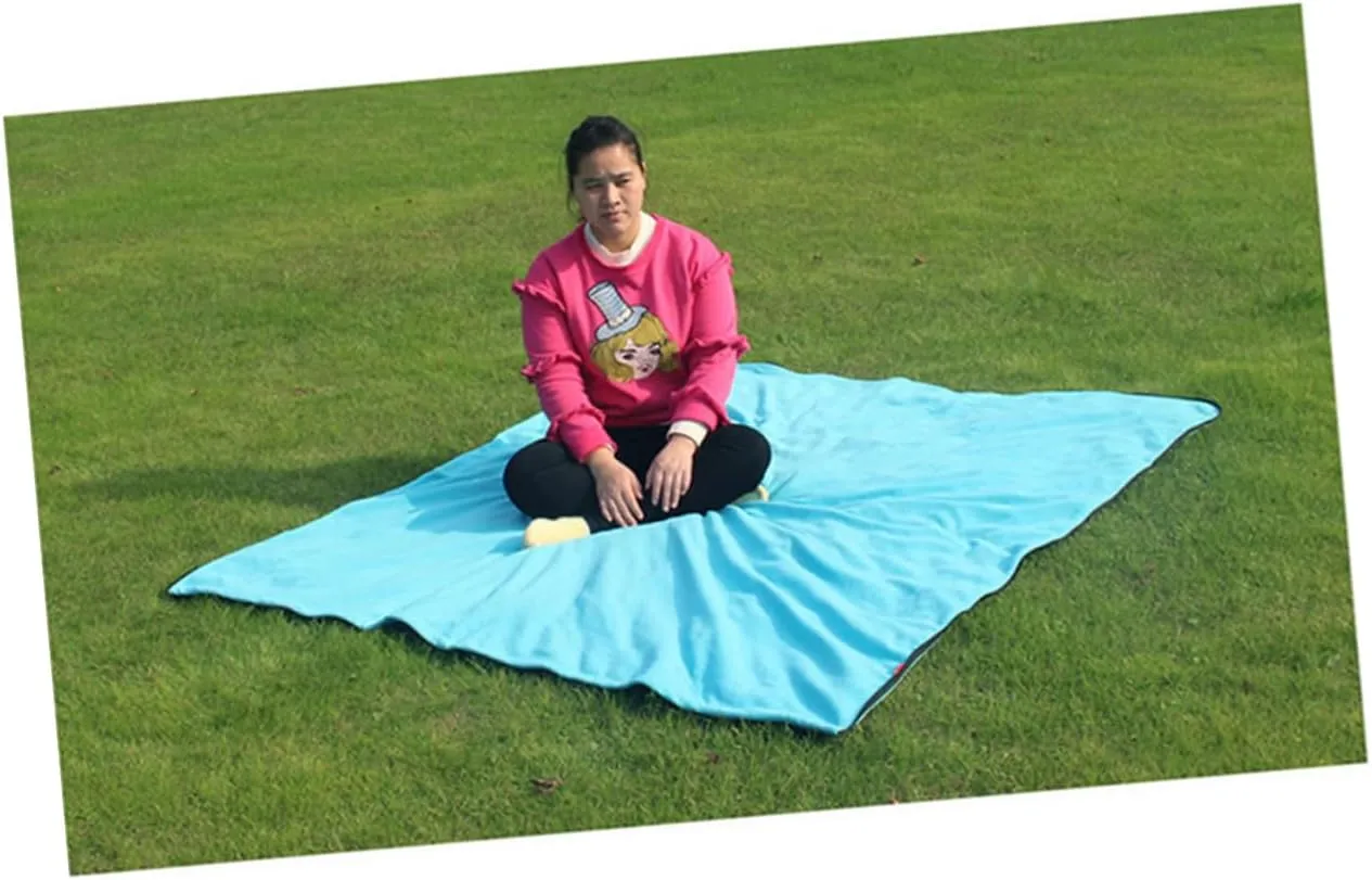 Totority Outdoor Sleeping Bags for Adults Fleece Winter Camping Cool Weather Blue