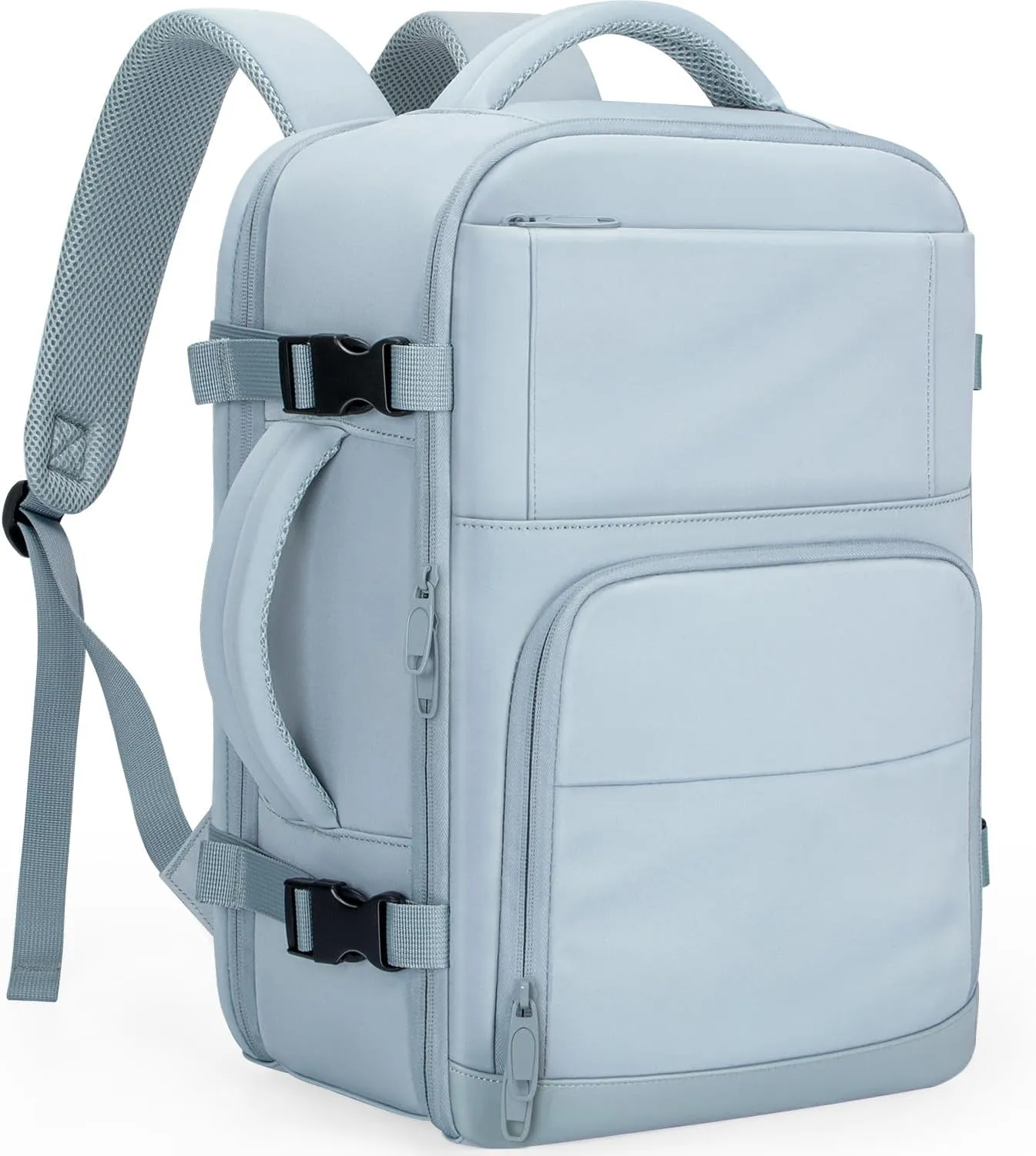 Travel Backpack For Women, Carry On Backpack for Men Flight Approved Airline Personal Item Travel Bag TSA Business 15.6 in Laptop Mochila, Travels Essentials Bookbag for Work Nurse Hiking(Light Blue)