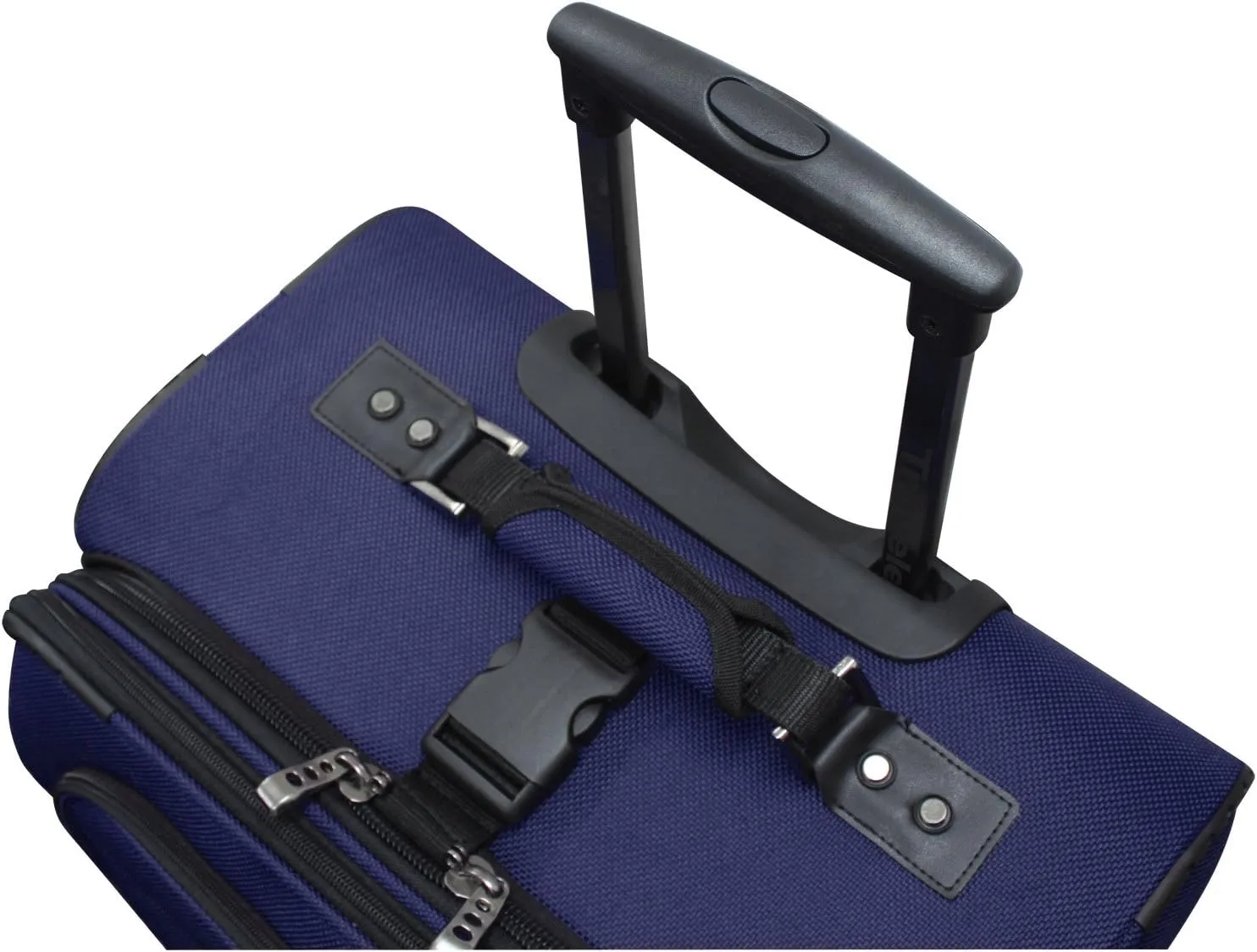 Traveler's Choice Conventional II Expandable Rugged Rollaboard Luggage, Navy, Checked-Medium 25-Inch