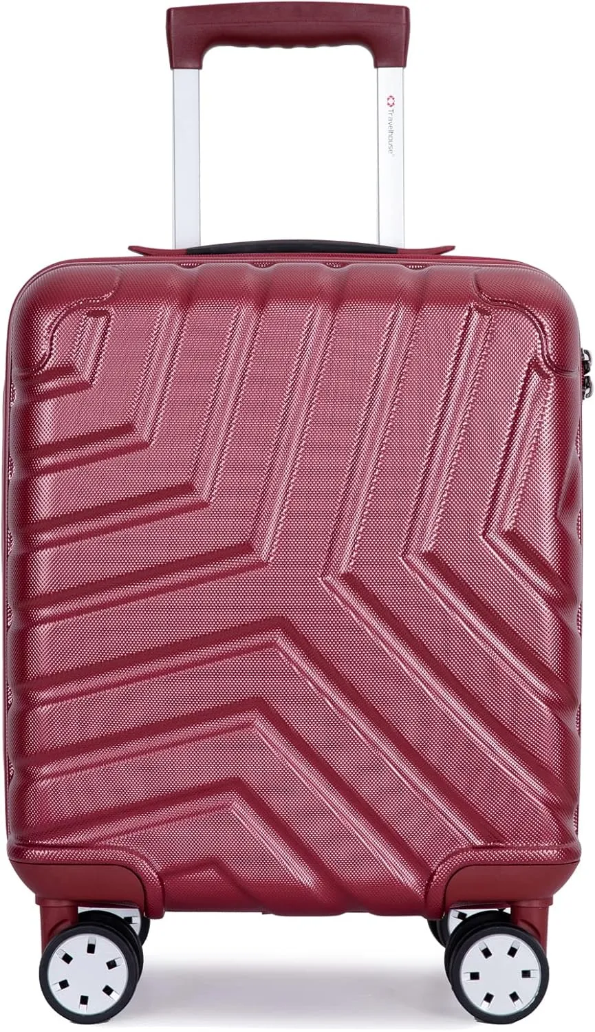 Travelhouse 16 Inch Carry On Luggage Airline Approved,Hardshell Small Carry Suitcases with 360° Spinner Wheels, Rolling Suitcase with TSA Approved