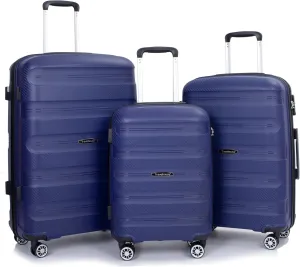 Travelhouse Hardshell Luggage Set: 3 Piece Spinner Suitcases - TSA-Approved Carry-Ons for Effortless Travel Organization (navy blue, 3 Piece Set (20/24/28))