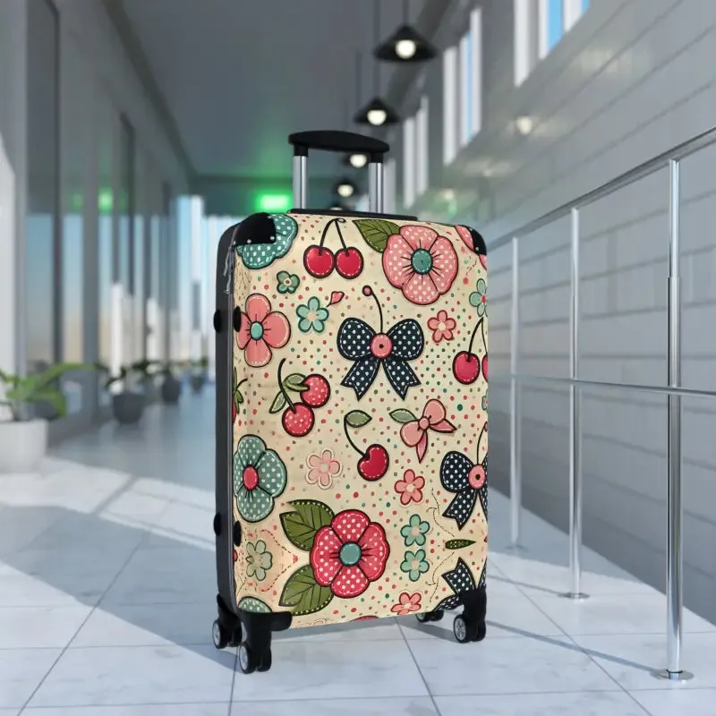 Trendy Floral Print Suitcase for Cool Explorers