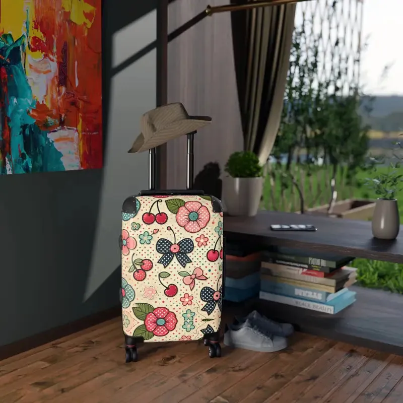 Trendy Floral Print Suitcase for Cool Explorers