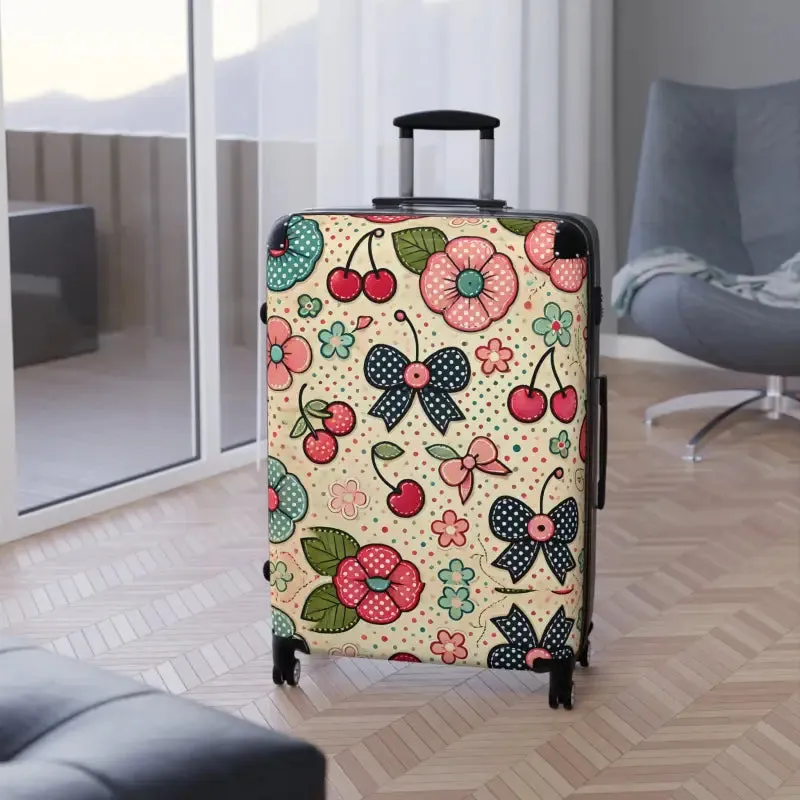 Trendy Floral Print Suitcase for Cool Explorers